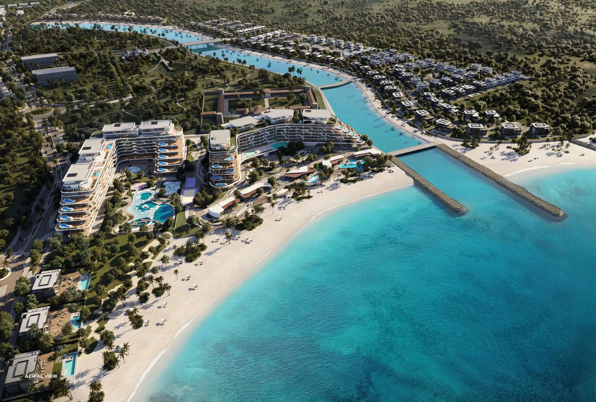 Jacob & Co Beachfront Living Aerial View